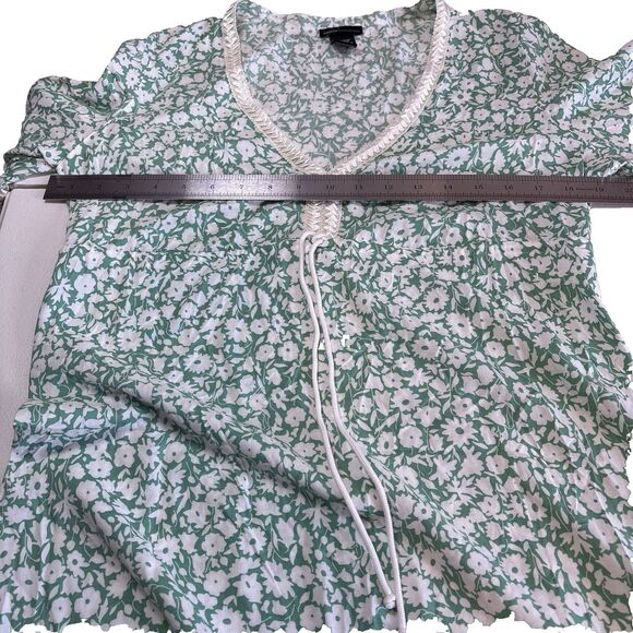 MODA International Women Dress Small Long Sleeve Floral Mint Green& White Lace - Picture 9 of 14